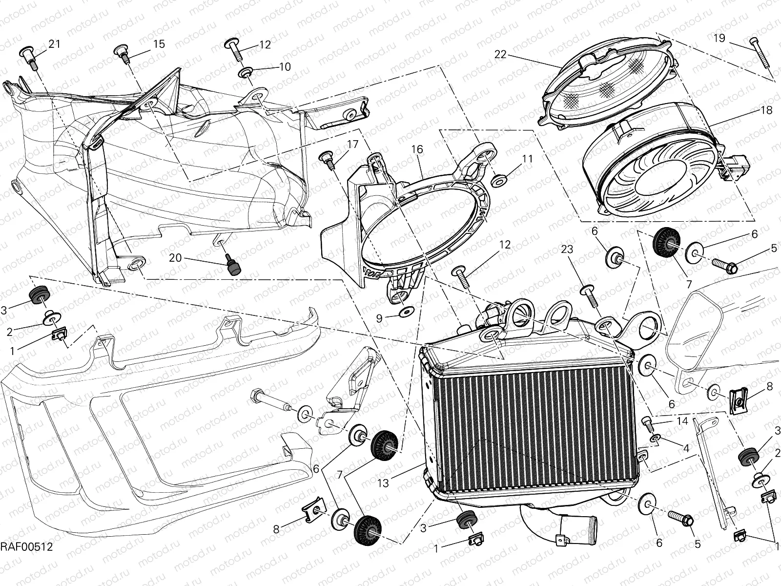 RADIATOR, WATER, LH [MOD:DVL]