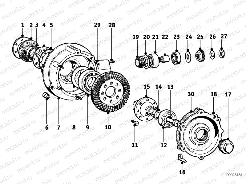 Rear-axle-drive parts
