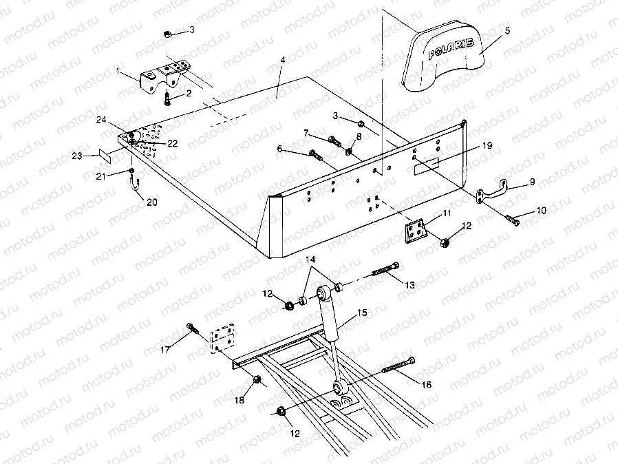 REAR BED MOUNTING 6x6 300 W948730 (4926792679A008) | REAR BED MOUNTING 6x6 300 W948730 (4926792679A008)