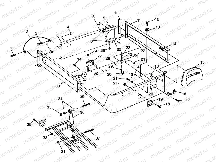 REAR BED MOUNTING - A99AE50DA (4949204920a008) | REAR BED MOUNTING - A99AE50DA (4949204920a008)