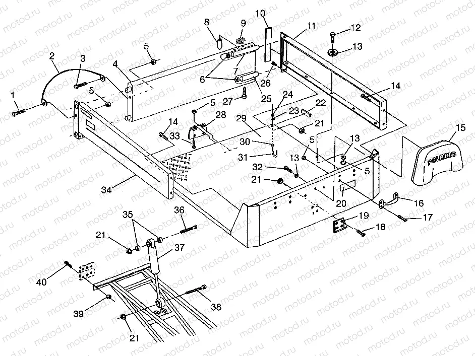 REAR BED MOUNTING Magnum 6X6 W968744 and Swedish Magnum 6X6 S968744 (4936073607A008) | REAR BED MOUNTING Magnum 6X6 W968744 and Swedish Magnum 6X6 S968744 (4936073607A008)