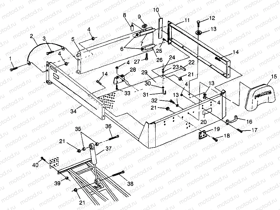 REAR BED MOUNTING - W98AE50A (4946394639a008) | REAR BED MOUNTING - W98AE50A (4946394639a008)