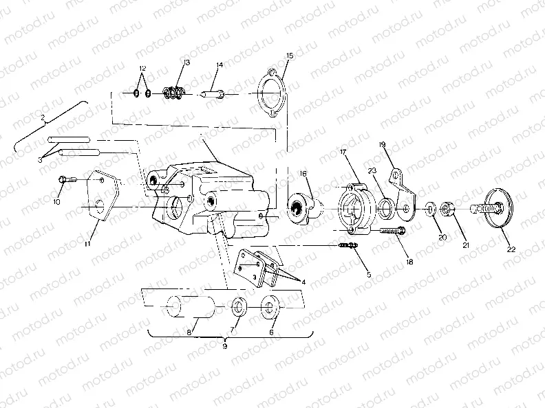 Rear Brake Assembly 4x6-Updated 4/89 (49173717370035) | Rear Brake Assembly 4x6-Updated 4/89 (49173717370035)