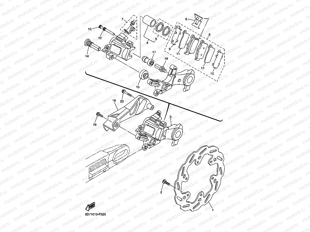 REAR BRAKE CALIPER