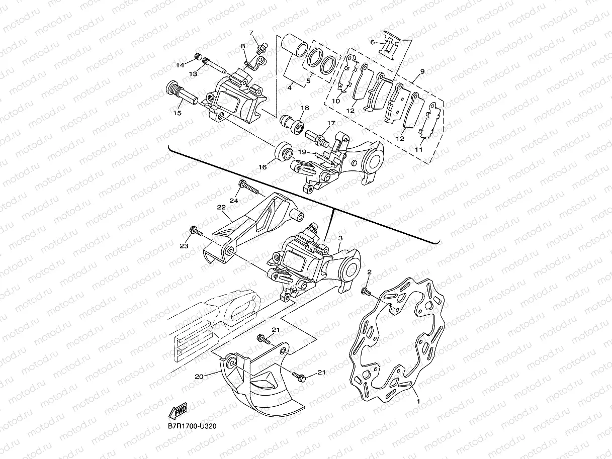 REAR BRAKE CALIPER