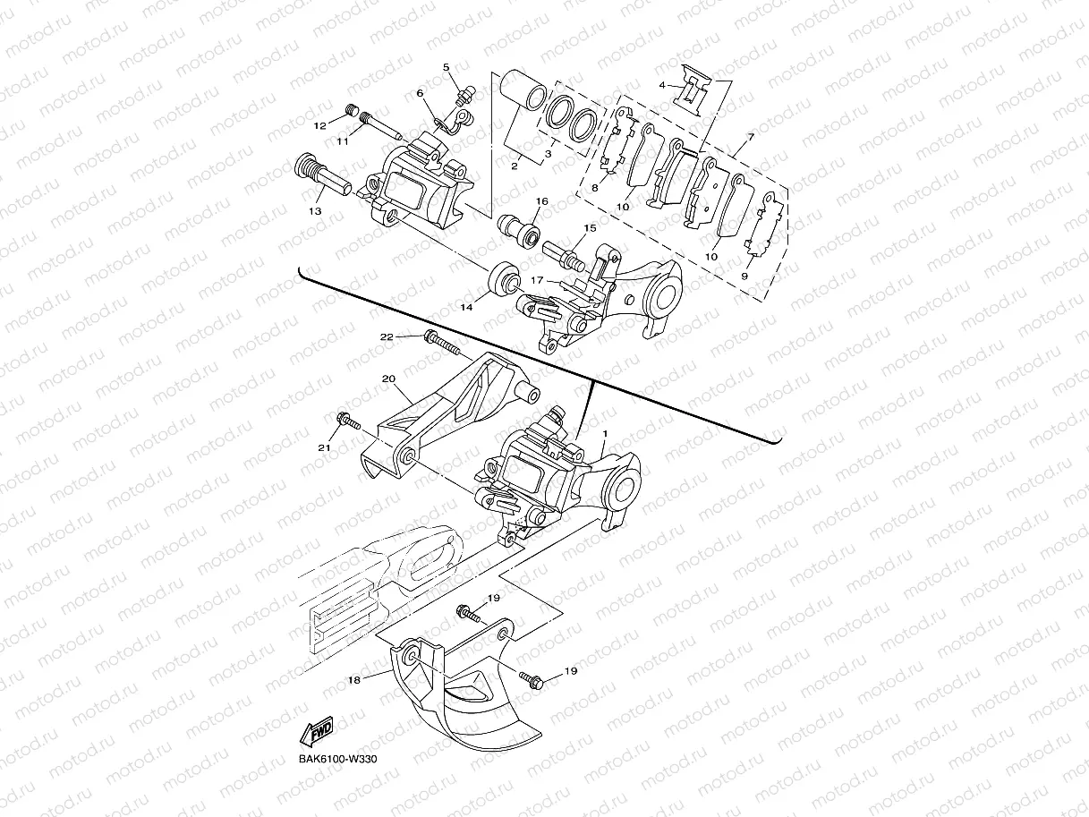 REAR BRAKE CALIPER