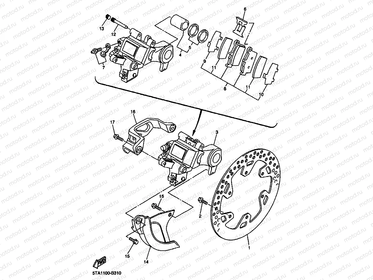 REAR BRAKE CALIPER