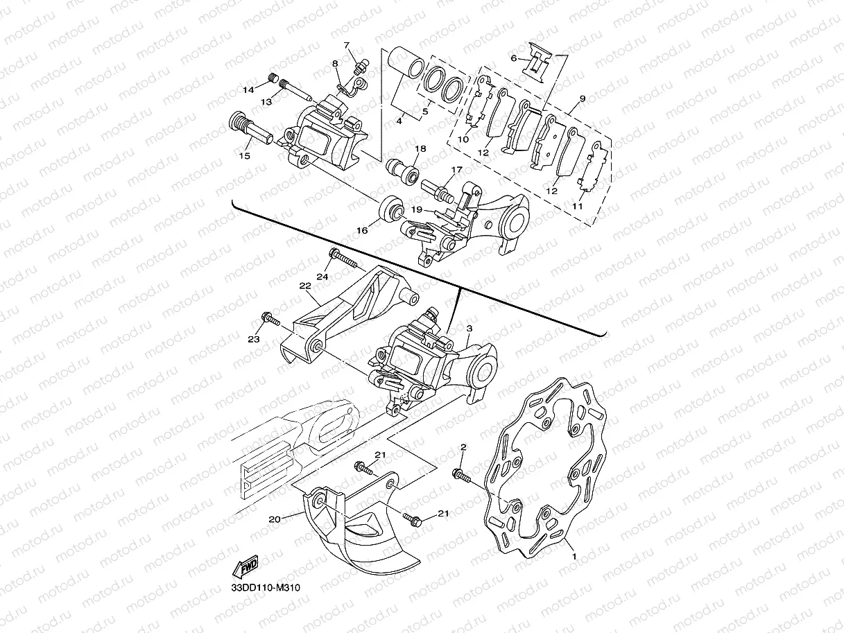 REAR BRAKE CALIPER