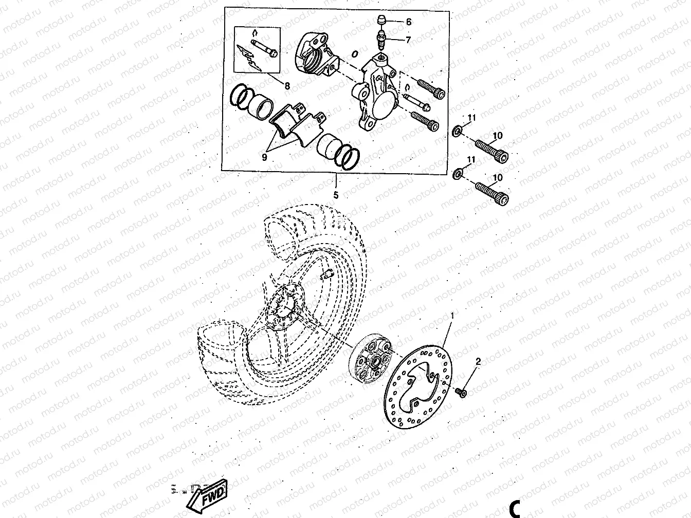 REAR BRAKE CALIPER