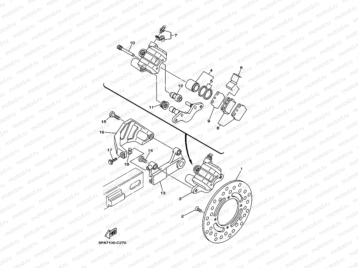 REAR BRAKE CALIPER