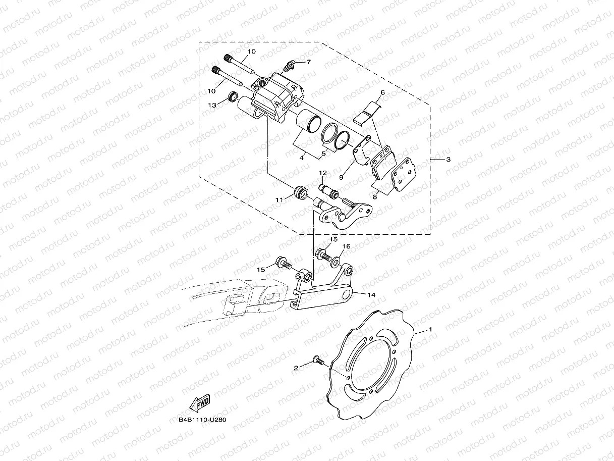 REAR BRAKE CALIPER