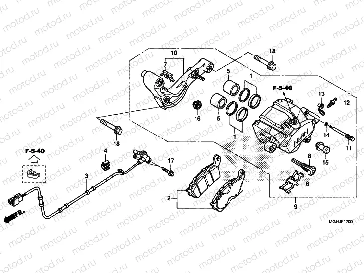 REAR BRAKE CALIPER