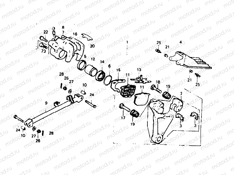 Rear brake caliper