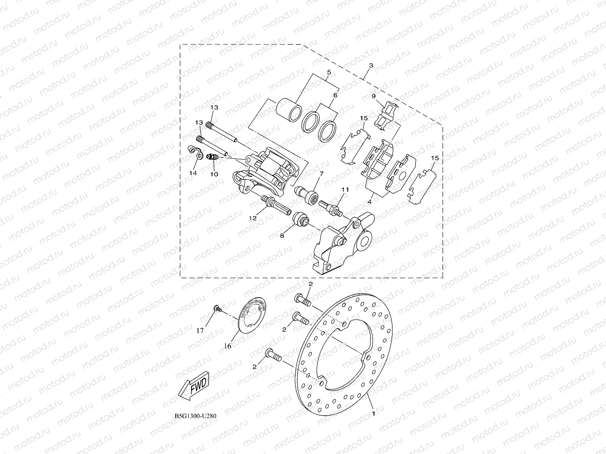 REAR BRAKE CALIPER