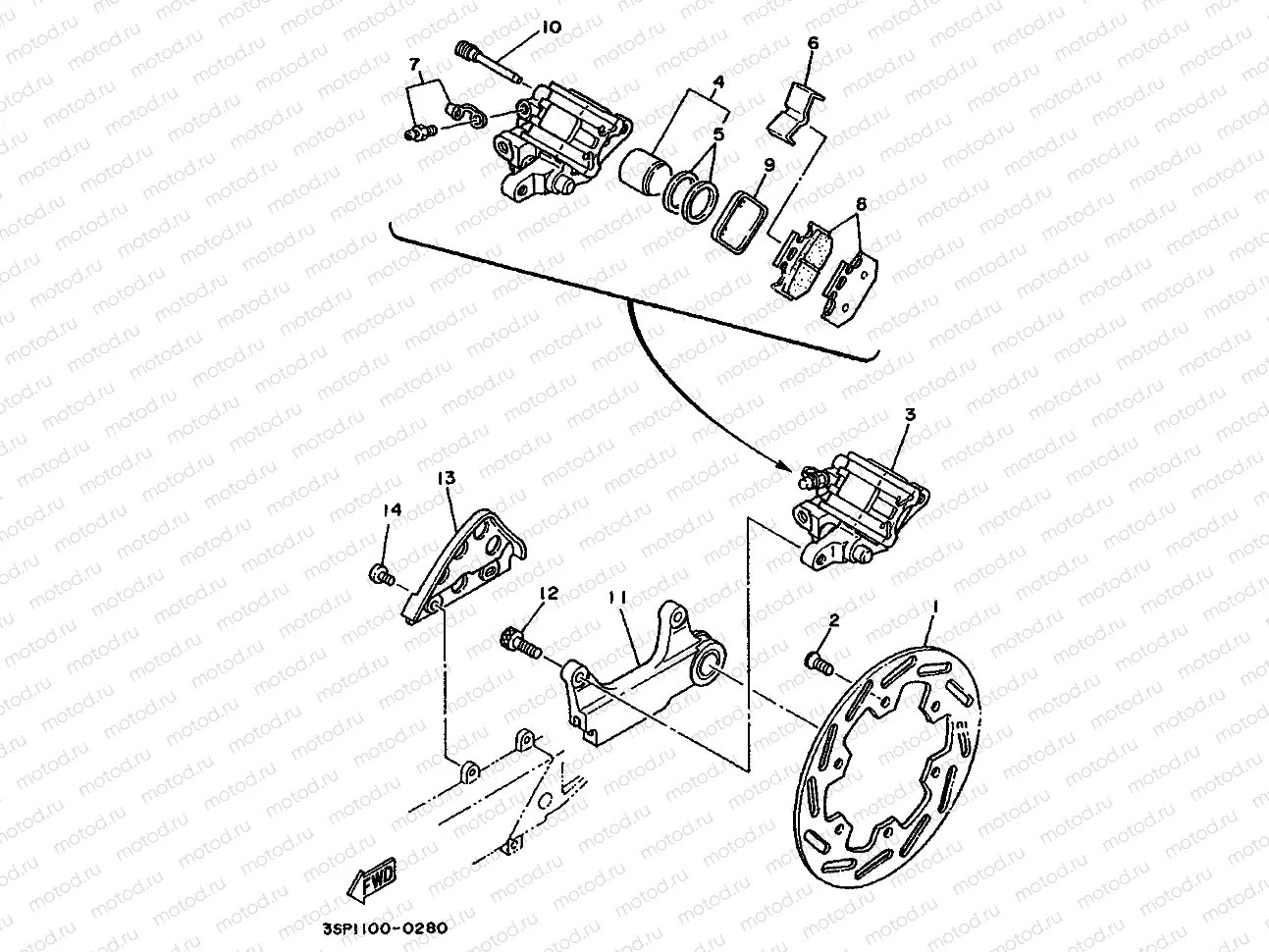 REAR BRAKE CALIPER