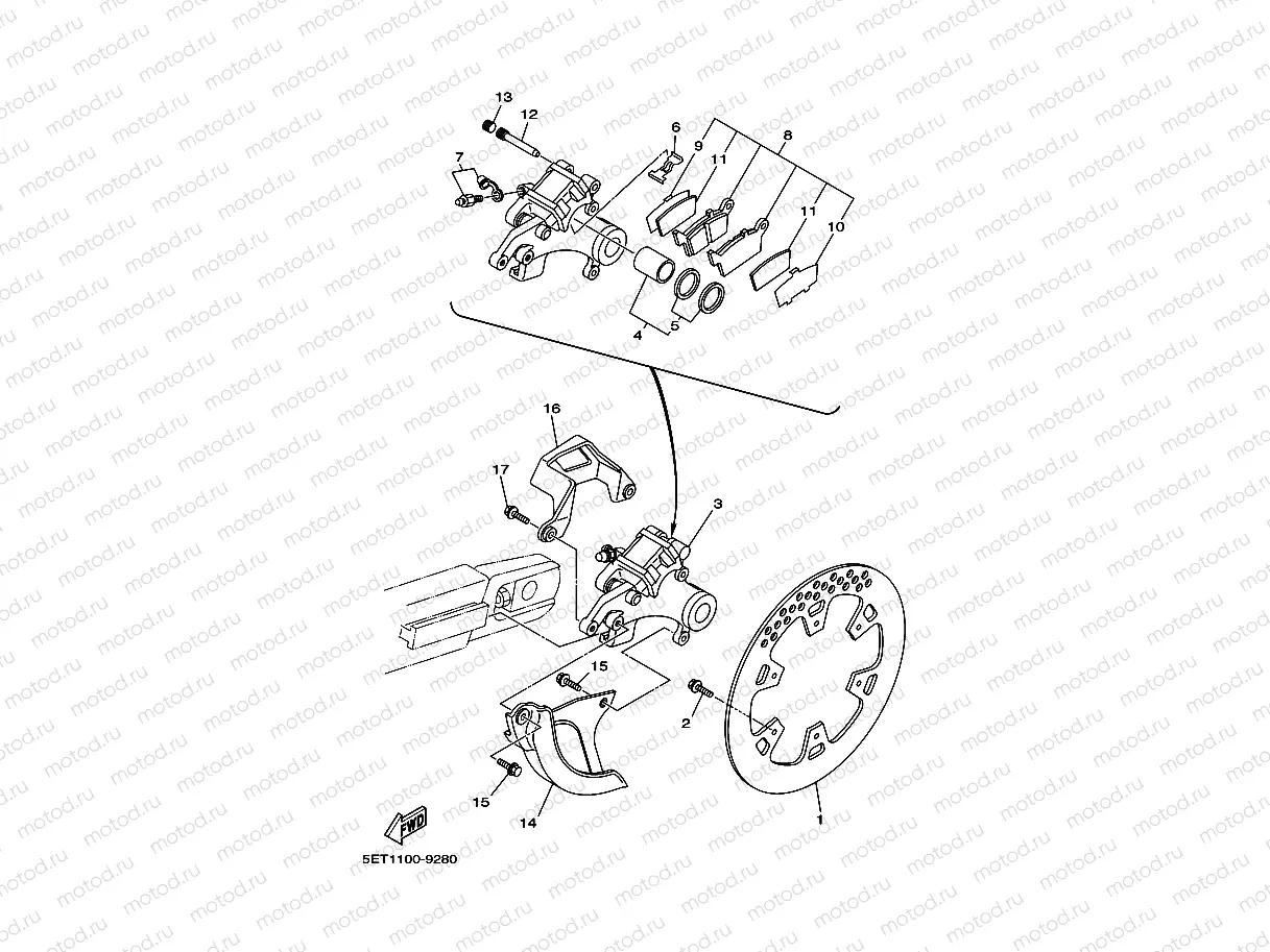 REAR BRAKE CALIPER