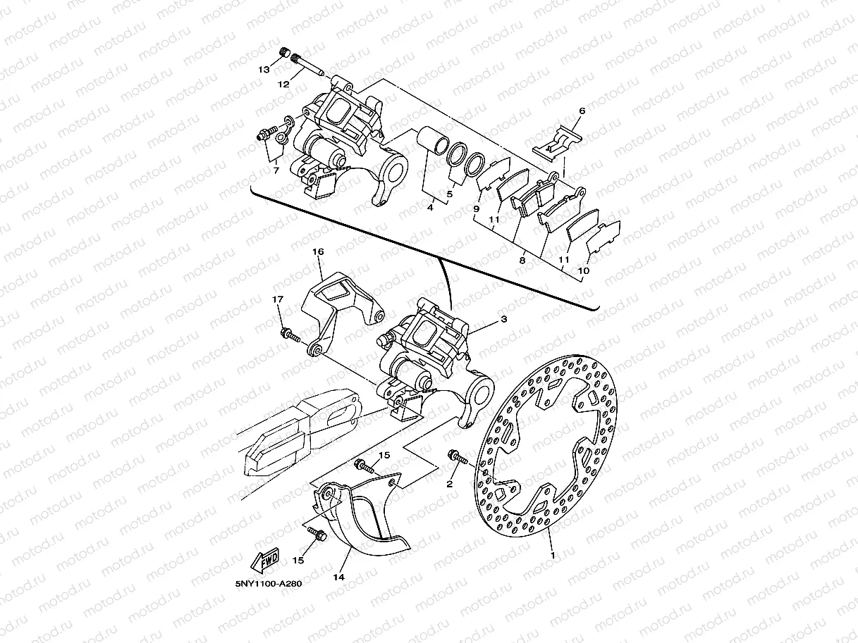 REAR BRAKE CALIPER
