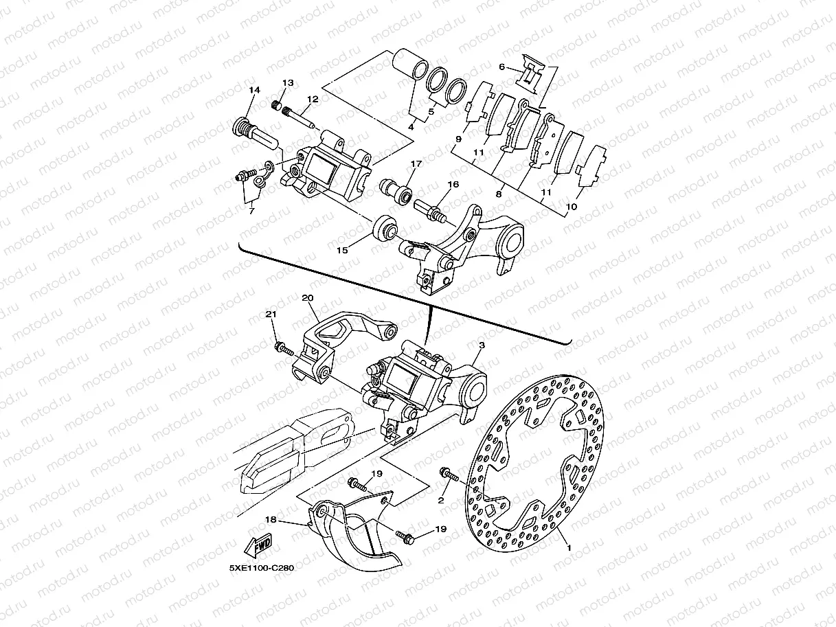 REAR BRAKE CALIPER