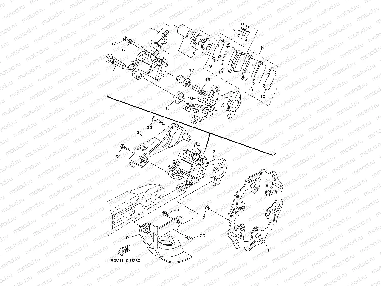 REAR BRAKE CALIPER