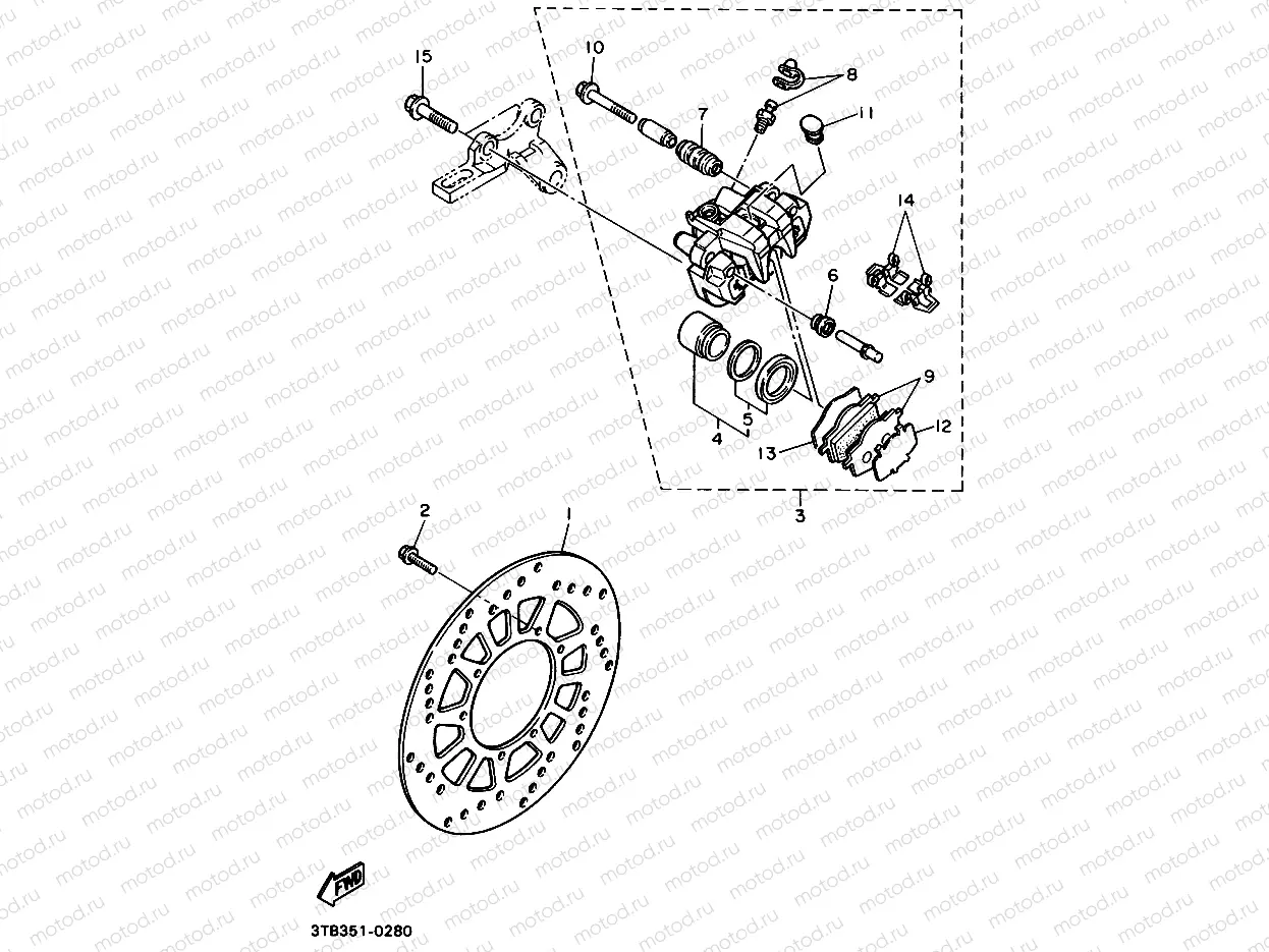 REAR BRAKE CALIPER