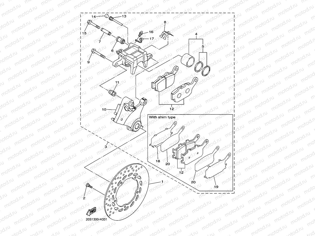 REAR BRAKE CALIPER