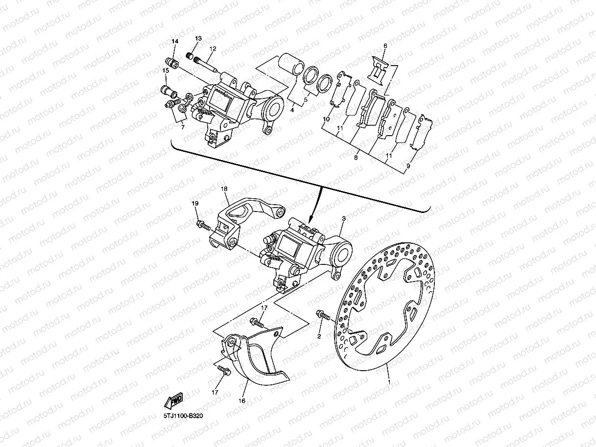 REAR BRAKE CALIPER