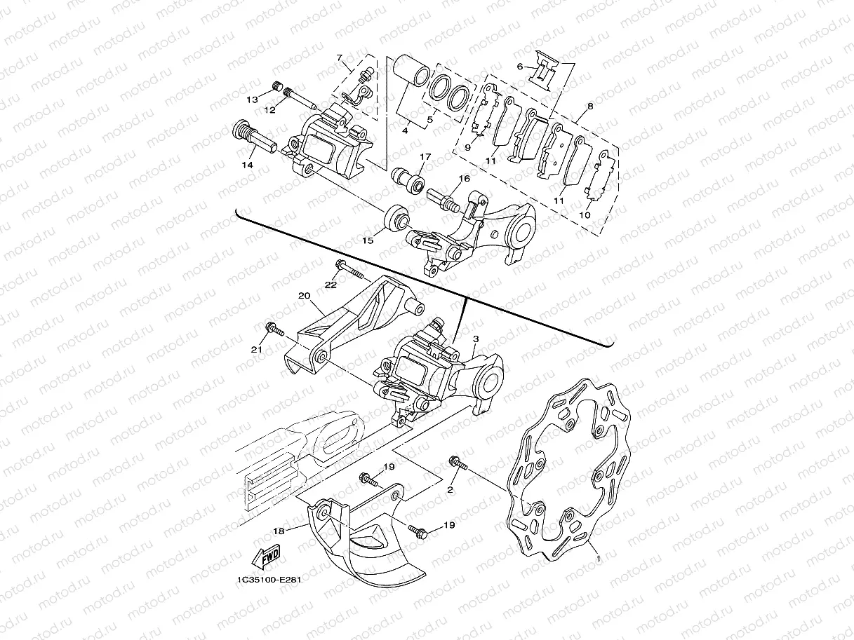 REAR BRAKE CALIPER