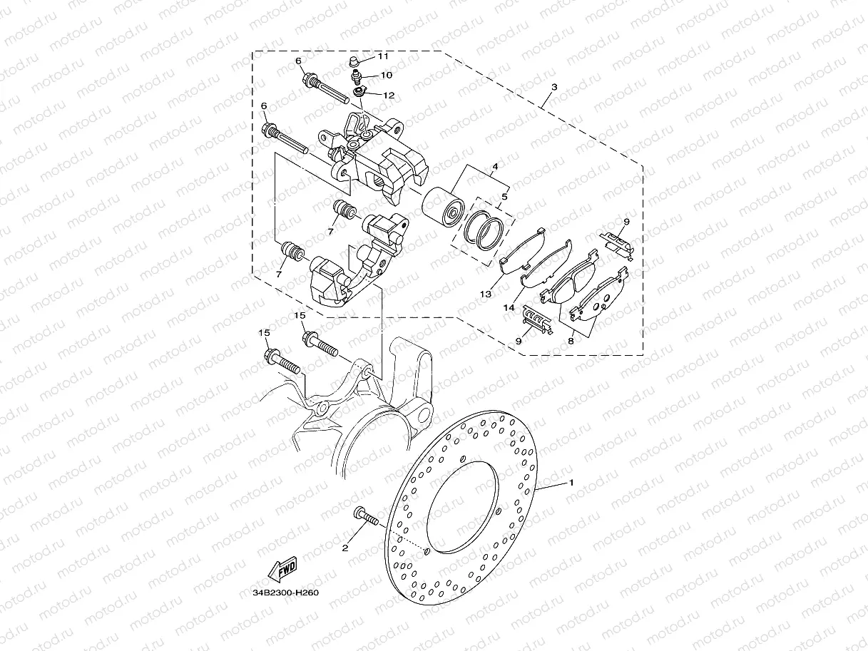 REAR BRAKE CALIPER