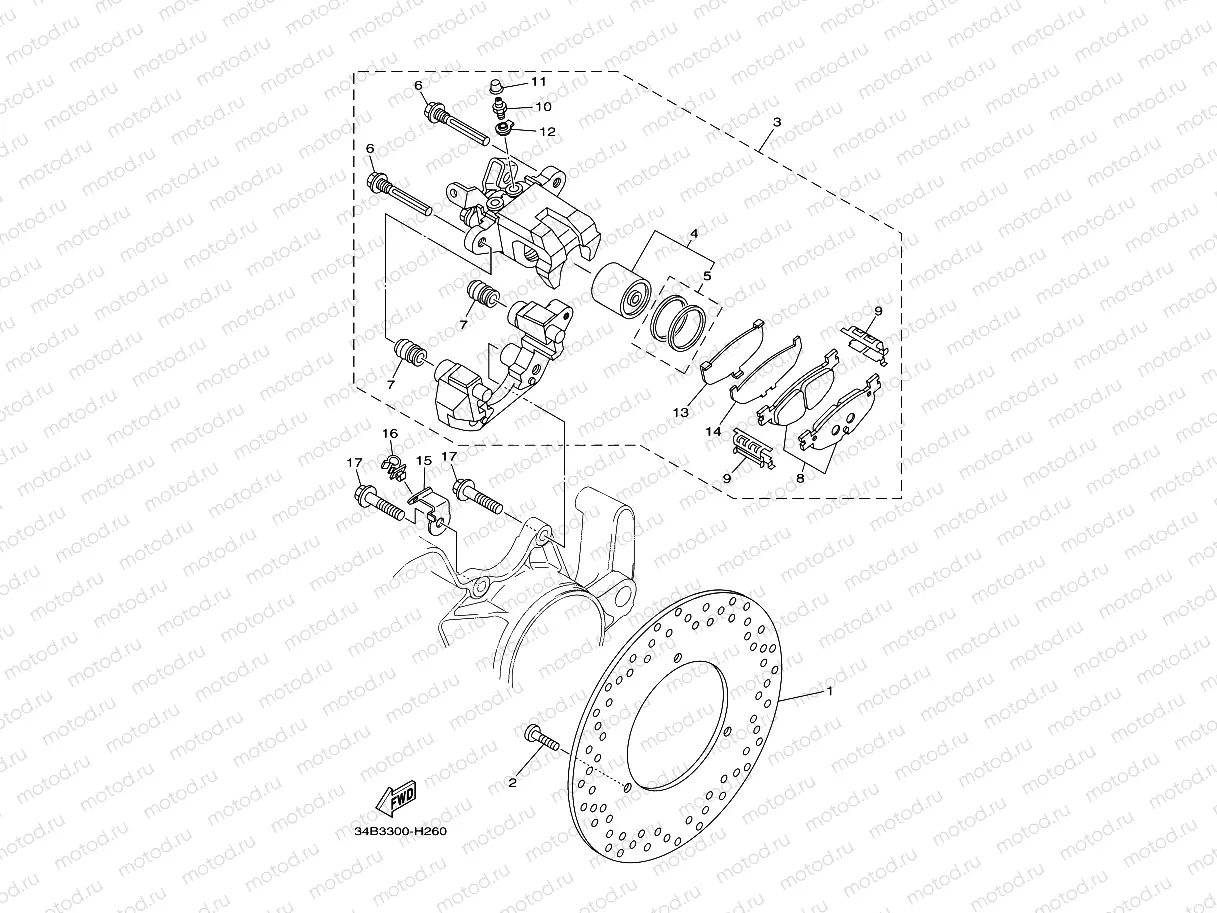 REAR BRAKE CALIPER