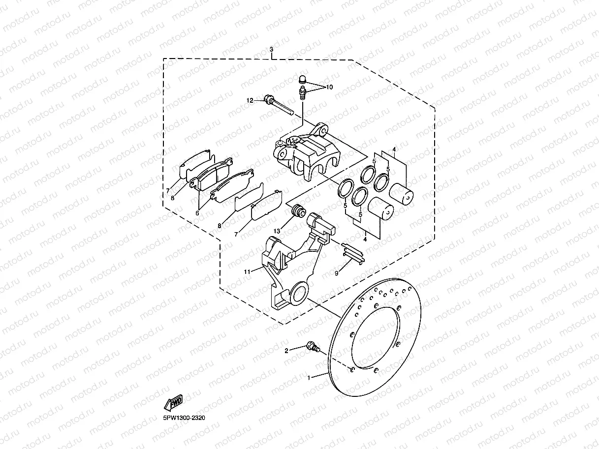 REAR BRAKE CALIPER