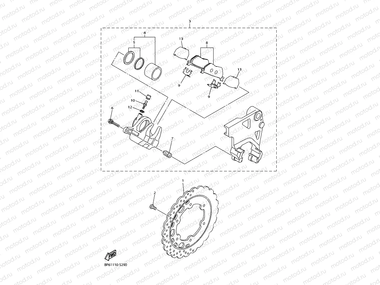 REAR BRAKE CALIPER