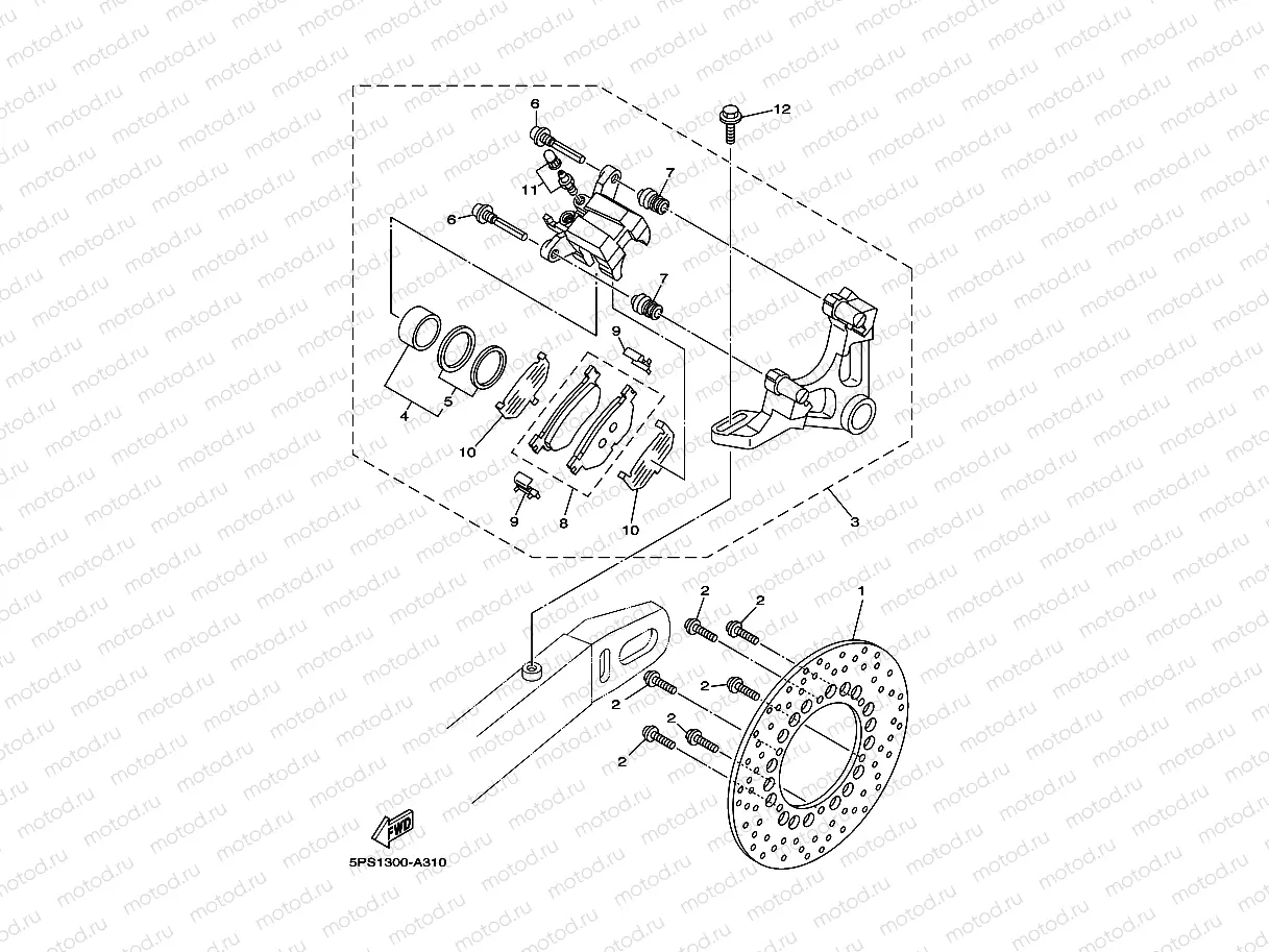 REAR BRAKE CALIPER