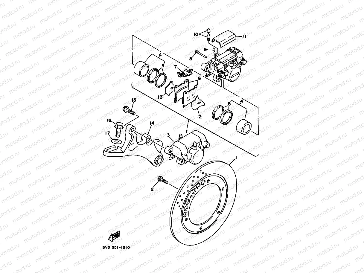 REAR BRAKE CALIPER