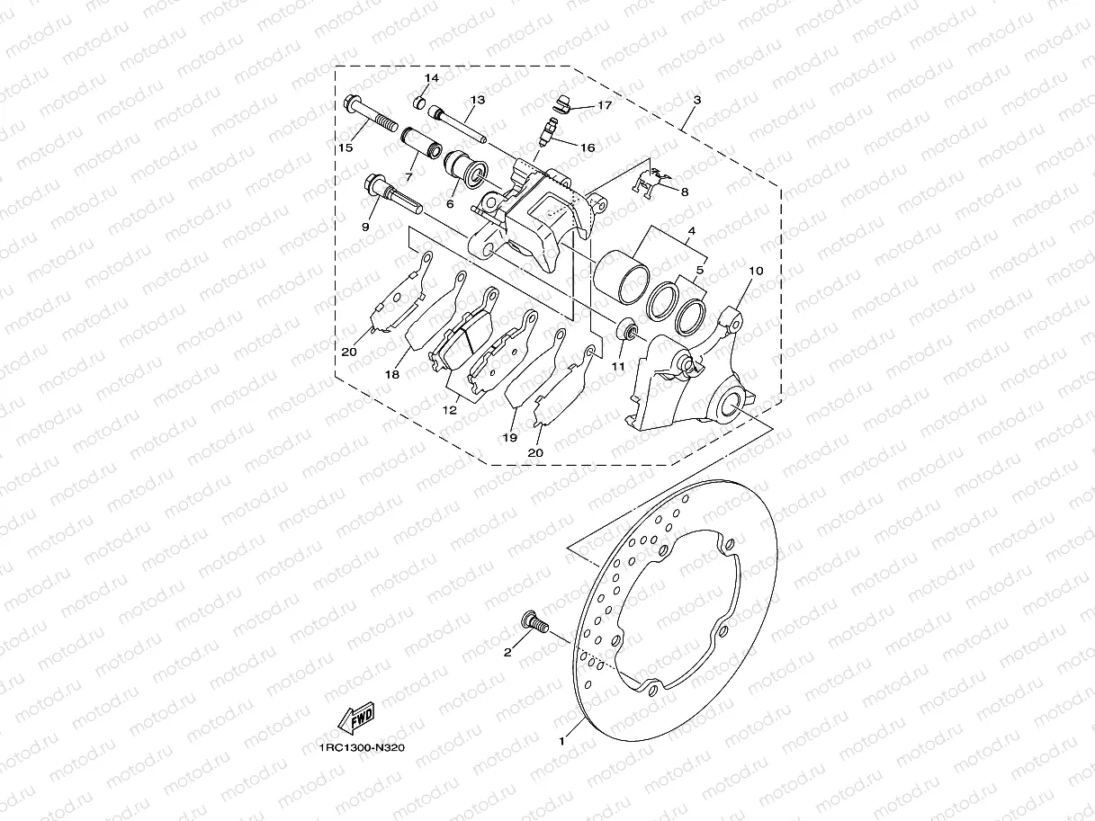 REAR BRAKE CALIPER