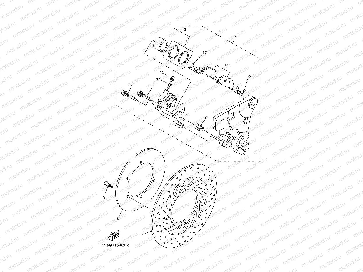 REAR BRAKE CALIPER
