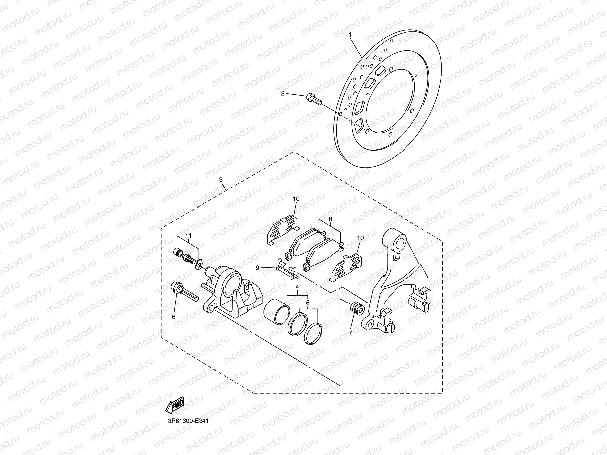 REAR BRAKE CALIPER