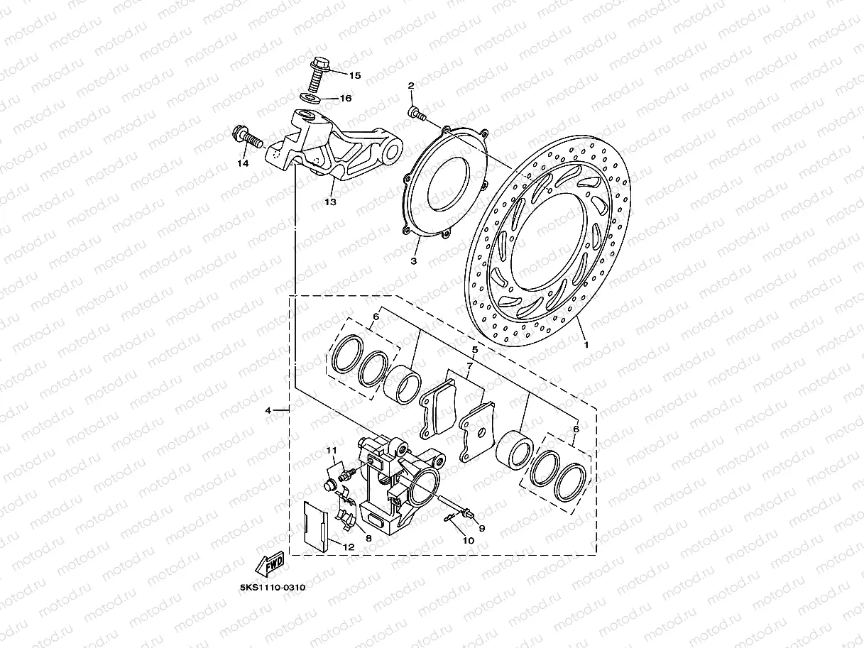 REAR BRAKE CALIPER