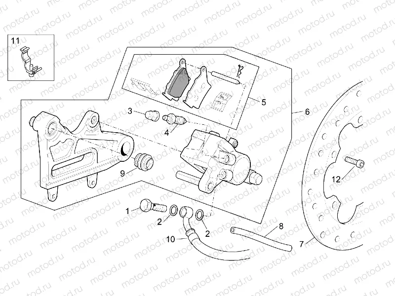 Rear brake caliper