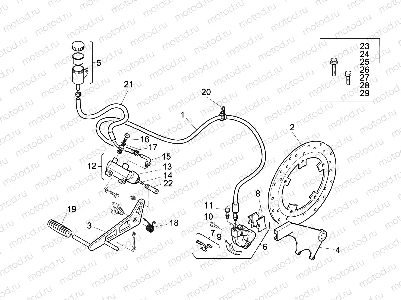 Rear brake caliper