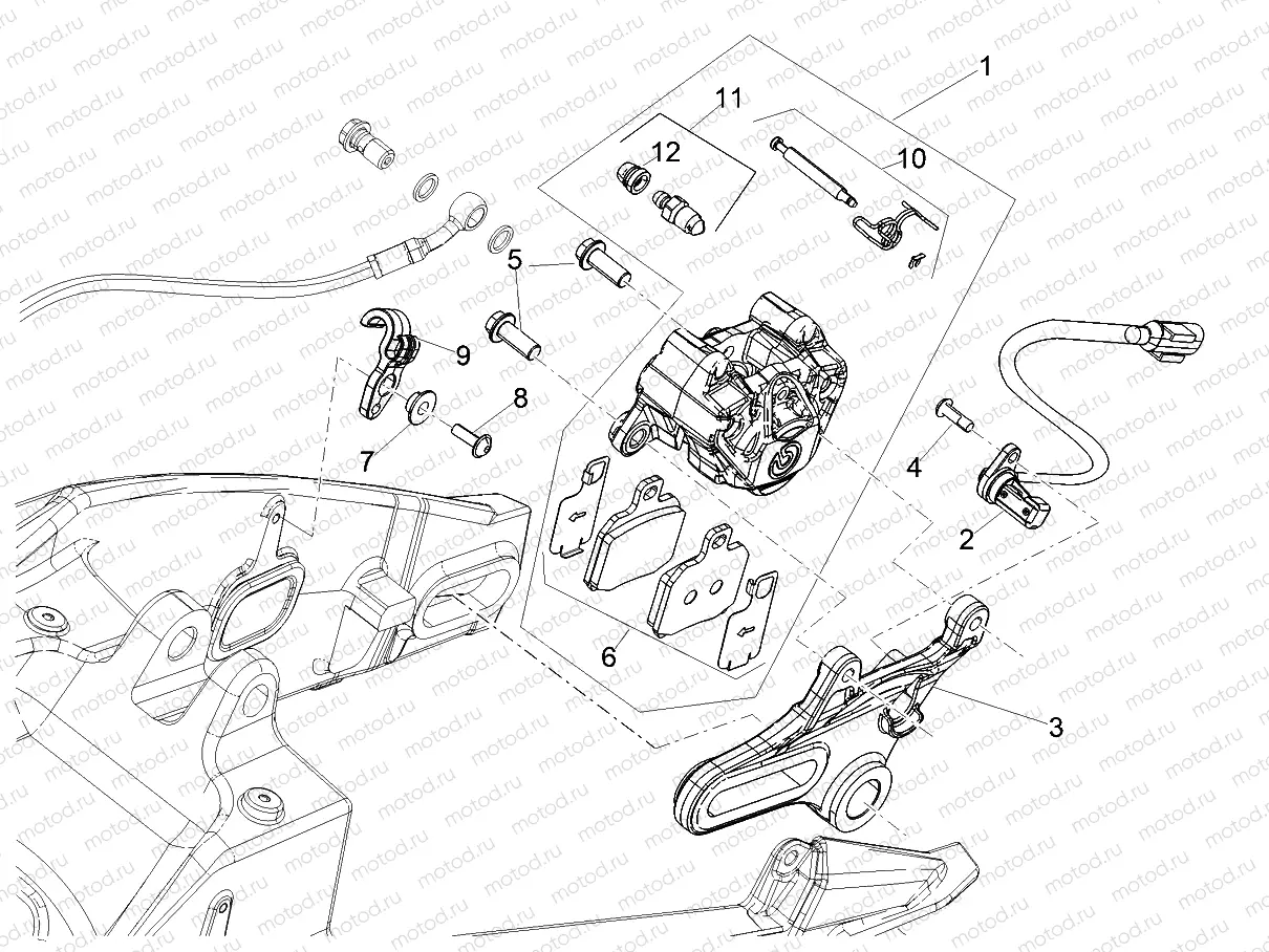 Rear brake caliper