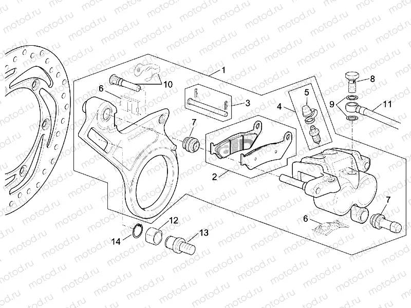 Rear brake caliper