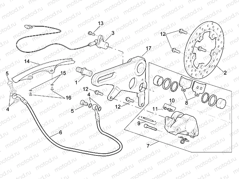 Rear brake caliper
