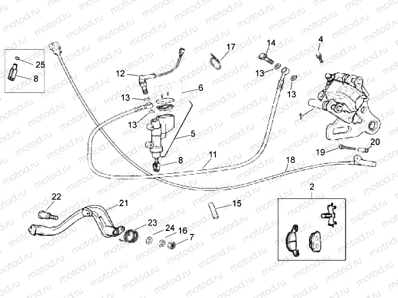 Rear brake caliper