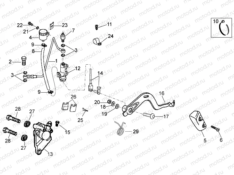 Rear brake caliper