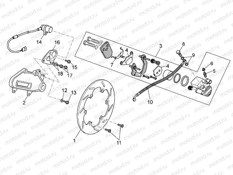 Rear brake caliper