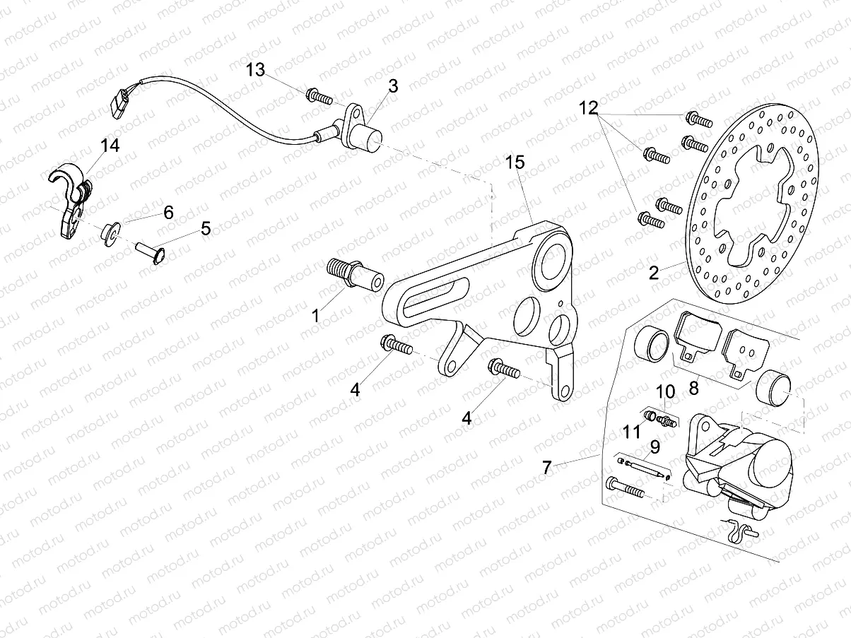 Rear brake caliper