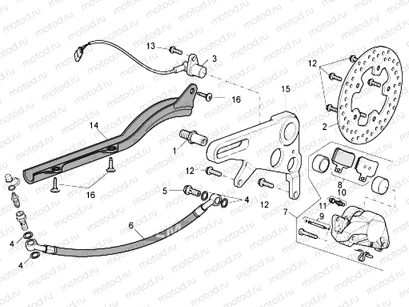 Rear brake caliper