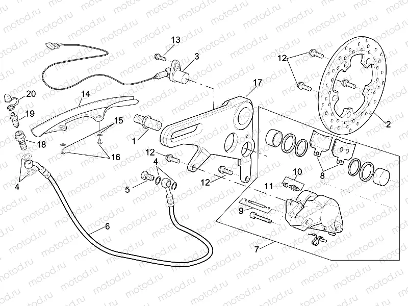 Rear brake caliper