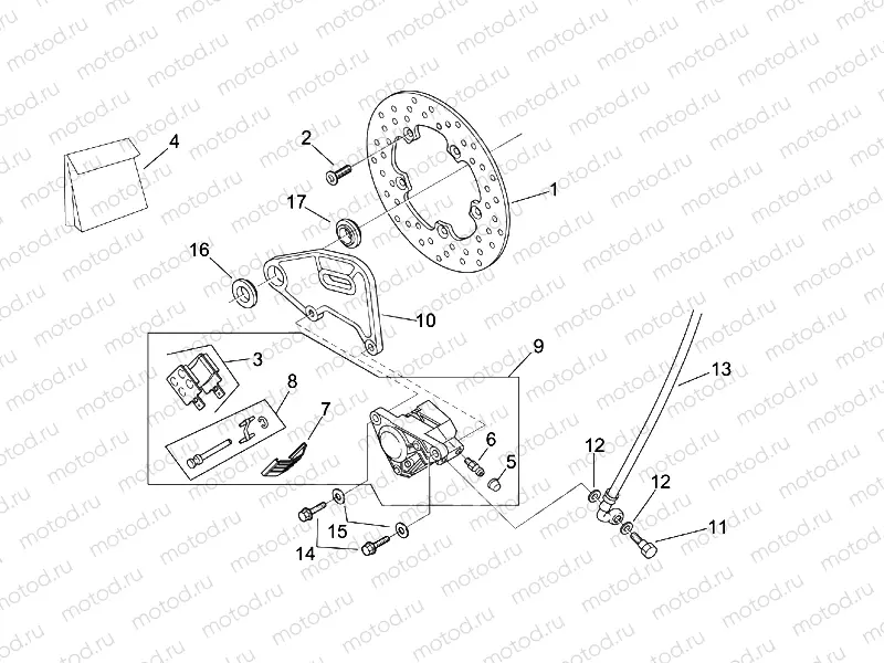 Rear brake caliper