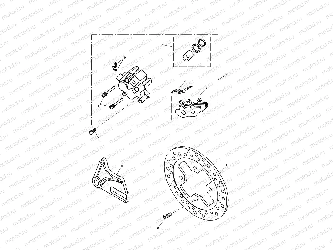 Rear Brake Caliper & Disc » 161317
